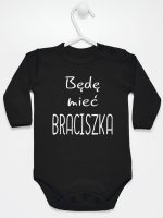 będę mieć braciszka body z długim rękawem kolor czarny 192