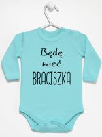 będę mieć braciszka body z długim rękawem kolor miętowy 192
