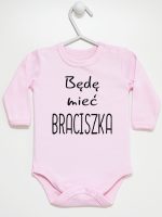 będę mieć braciszka body z długim rękawem kolor różowy 192