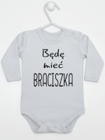będę mieć braciszka body z długim rękawem kolor szary 192