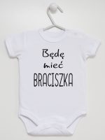 będę mieć braciszka body z krótkim rękawem kolor biały 192
