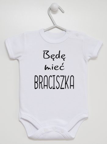 będę mieć braciszka body z krótkim rękawem kolor biały 192