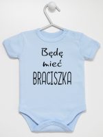 będę mieć braciszka body z krótkim rękawem kolor błękitny 192