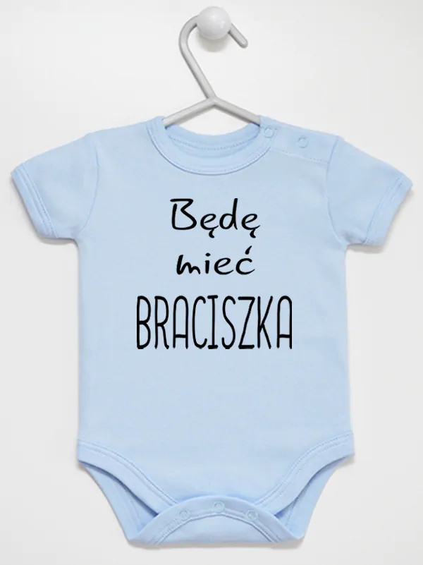 będę mieć braciszka body z krótkim rękawem kolor błękitny 192