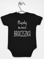 będę mieć braciszka body z krótkim rękawem kolor czarny 192