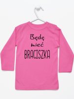 będę mieć braciszka koszulka z długim rękawem kolor ciemny różowy 192 będę mieć braciszka koszulka z długim rękawem kolor ciemny różowy 192