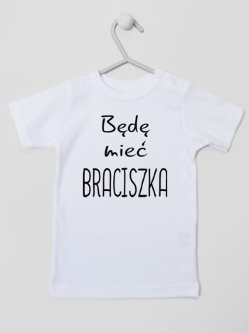 będę mieć braciszka koszulka z krótkim rękawem kolor biały 192