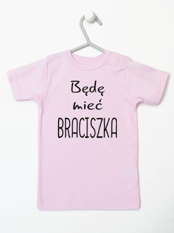 będę mieć braciszka koszulka z krótkim rękawem kolor różowy 192
