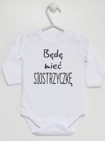będę mieć siostrzyczkę body z długim rękawem kolor biały 193