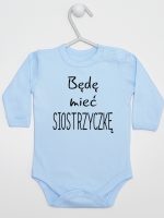 będę mieć siostrzyczkę body z długim rękawem kolor błękitny 193