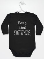 będę mieć siostrzyczkę body z długim rękawem kolor czarny 193
