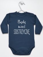 będę mieć siostrzyczkę body z długim rękawem kolor granatowy 193