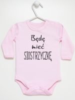 będę mieć siostrzyczkę body z długim rękawem kolor różowy 193