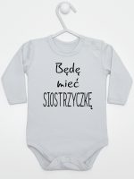 będę mieć siostrzyczkę body z długim rękawem kolor szary 193