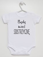 będę mieć siostrzyczkę body z krótkim rękawem kolor biały 193