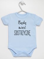 będę mieć siostrzyczkę body z krótkim rękawem kolor błękitny 193