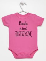będę mieć siostrzyczkę body z krótkim rękawem kolor ciemny rózowy 193