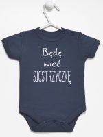 będę mieć siostrzyczkę body z krótkim rękawem kolor granatowy 193