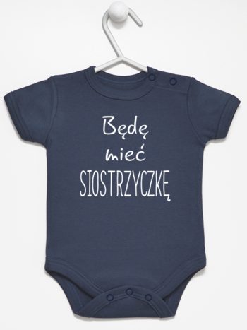 będę mieć siostrzyczkę body z krótkim rękawem kolor granatowy 193