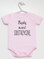 będę mieć siostrzyczkę body z krótkim rękawem kolor różowy 193