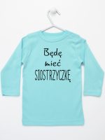 będę mieć siostrzyczkę koszulka z długim rękawem kolor miętowy 193