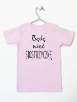 będę mieć siostrzyczkę koszulka z krótkim rękawem kolor różowy 193