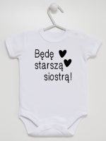 będę starszą siostrą body z krótkim rękawem kolor biały 083