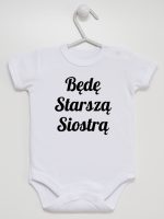 będę starszą siostrą body z krótkim rękawem kolor biały 171