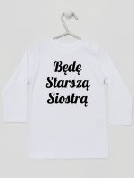 będę starszą siostrą koszulka z długim rękawem kolor biały 171