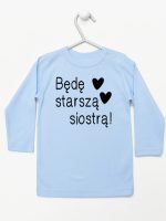 będę starszą siostrą koszulka z długim rękawem kolor błękitny 083 będę starszą siostrą koszulka z długim rękawem kolor błękitny 083