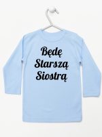 będę starszą siostrą koszulka z długim rękawem kolor błękitny 171