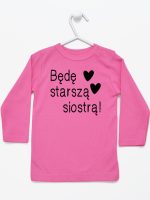 będę starszą siostrą koszulka z długim rękawem kolor ciemny różowy 083 będę starszą siostrą koszulka z długim rękawem kolor ciemny różowy 083