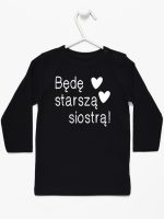 będę starszą siostrą koszulka z długim rękawem kolor czarny 083 będę starszą siostrą koszulka z długim rękawem kolor czarny 083