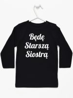 będę starszą siostrą koszulka z długim rękawem kolor czarny 171