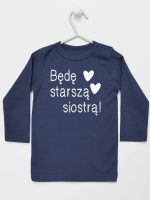 będę starszą siostrą koszulka z długim rękawem kolor granatowy 083 będę starszą siostrą koszulka z długim rękawem kolor granatowy 083