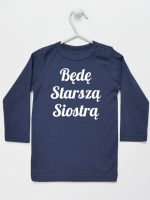 będę starszą siostrą koszulka z długim rękawem kolor granatowy 171