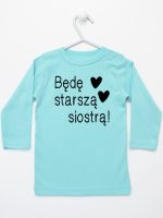 będę starszą siostrą koszulka z długim rękawem kolor miętowy 083 będę starszą siostrą koszulka z długim rękawem kolor miętowy 083
