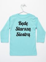 będę starszą siostrą koszulka z długim rękawem kolor miętowy 171