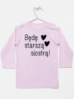 będę starszą siostrą koszulka z długim rękawem kolor różowy 083 będę starszą siostrą koszulka z długim rękawem kolor różowy 083