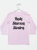 będę starszą siostrą koszulka z długim rękawem kolor różowy 171