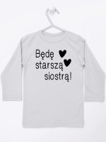 będę starszą siostrą koszulka z długim rękawem kolor szary 083 będę starszą siostrą koszulka z długim rękawem kolor szary 083