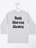 będę starszą siostrą koszulka z długim rękawem kolor szary 171