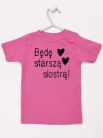 będę starszą siostrą koszulka z krótkim rękawem kolor ciemny różowy 083 będę starszą siostrą koszulka z krótkim rękawem kolor ciemny różowy 083