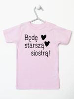 będę starszą siostrą koszulka z krótkim rękawem kolor różowy 083 będę starszą siostrą koszulka z krótkim rękawem kolor różowy 083
