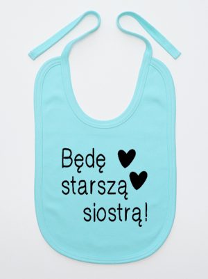 będę starszą siostrą śliniak niemowlęcy kolor miętowy 083