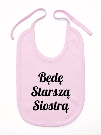 będę starszą siostrą śliniak niemowlęcy kolor różowy 171