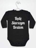 będę starszym bratem body z długim rękawem kolor czarny 170