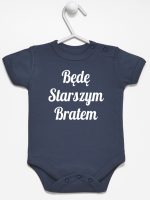 będę starszym bratem body z krótkim rękawem kolor granatowy 170
