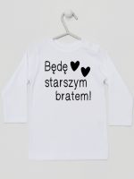 będę starszym bratem koszulka z długim rękawem kolor biały 085