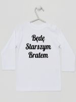 będę starszym bratem koszulka z długim rękawem kolor biały 170